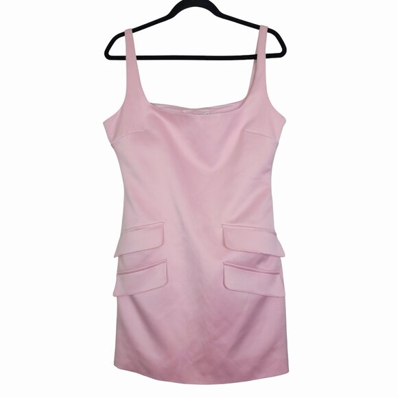 House of CB Cosette Mini Dress Rose Shadow Satin Sleeveless Size L - Picture 3 of 11